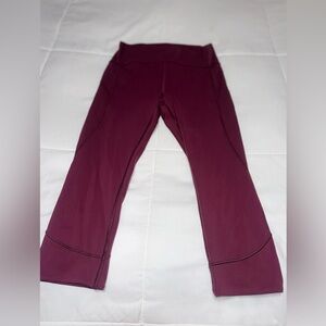 lululemon athletica Burgundy Cropped Leggings